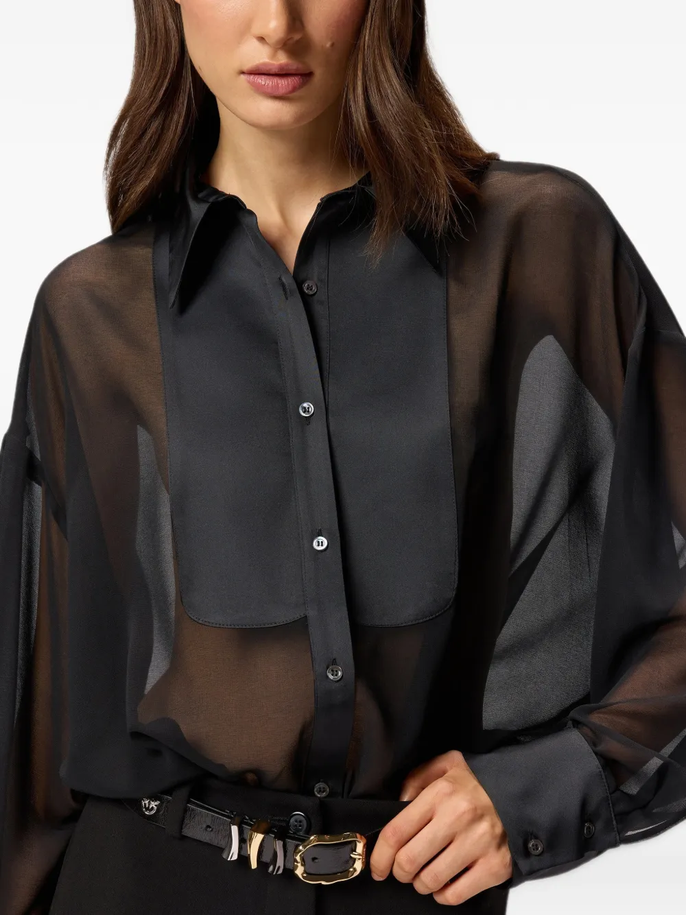 PINKO Blouse met geplooide vlak Zwart