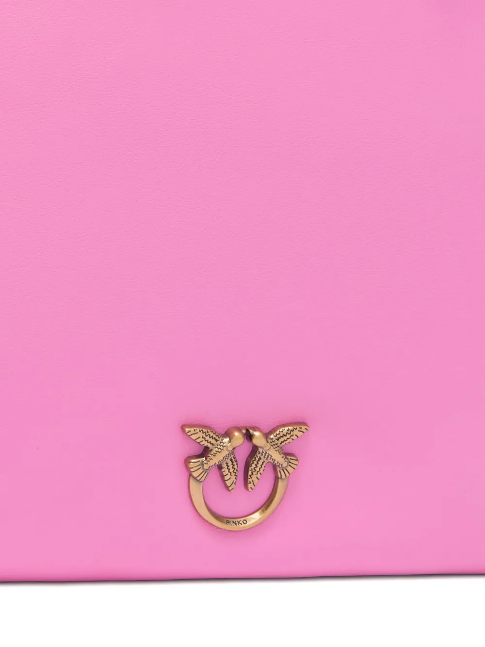 PINKO Leren tas verfraaid met Love Bird Roze