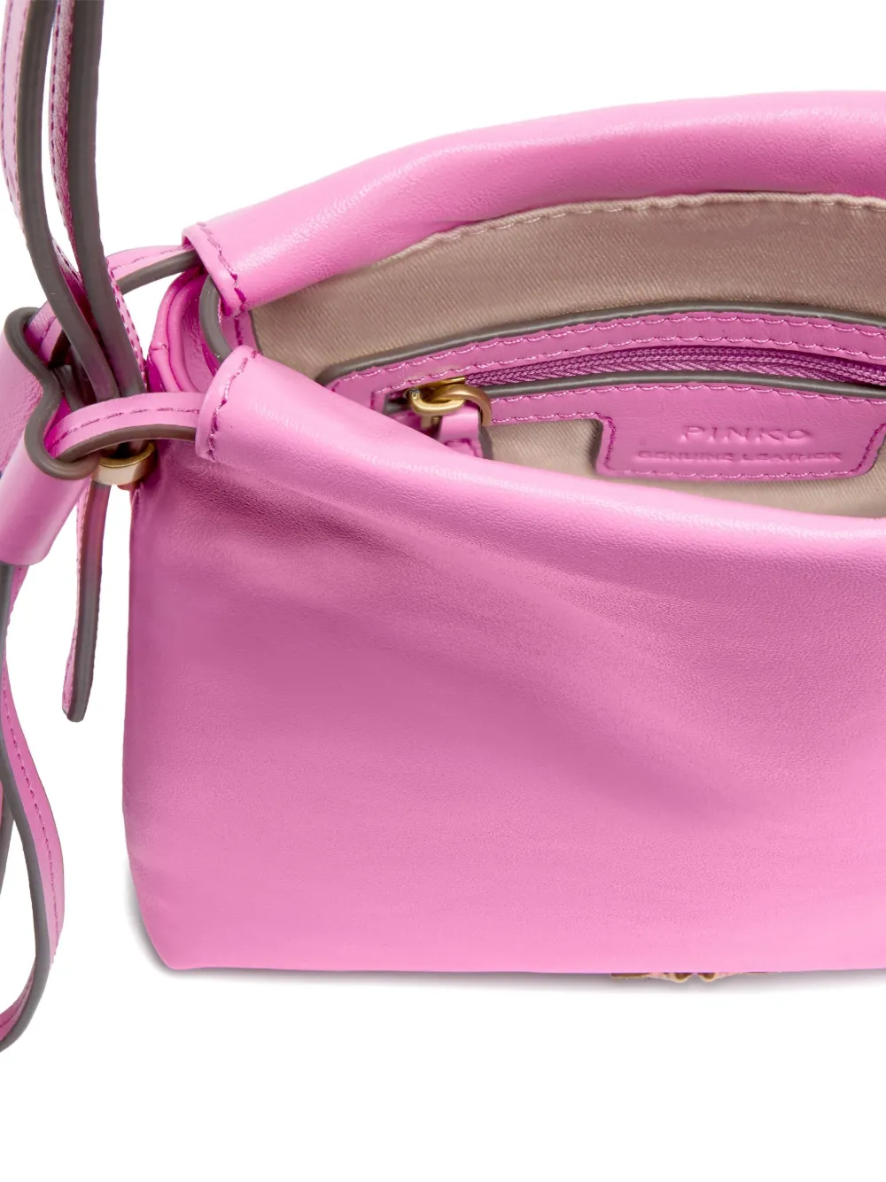 PINKO Leren tas verfraaid met Love Bird Roze