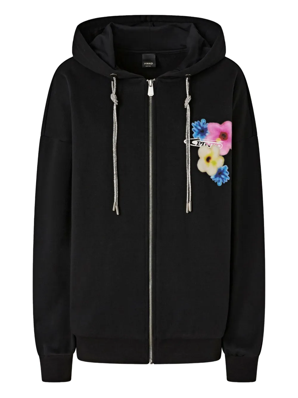PINKO floral zip-up top | Black | Image 1
