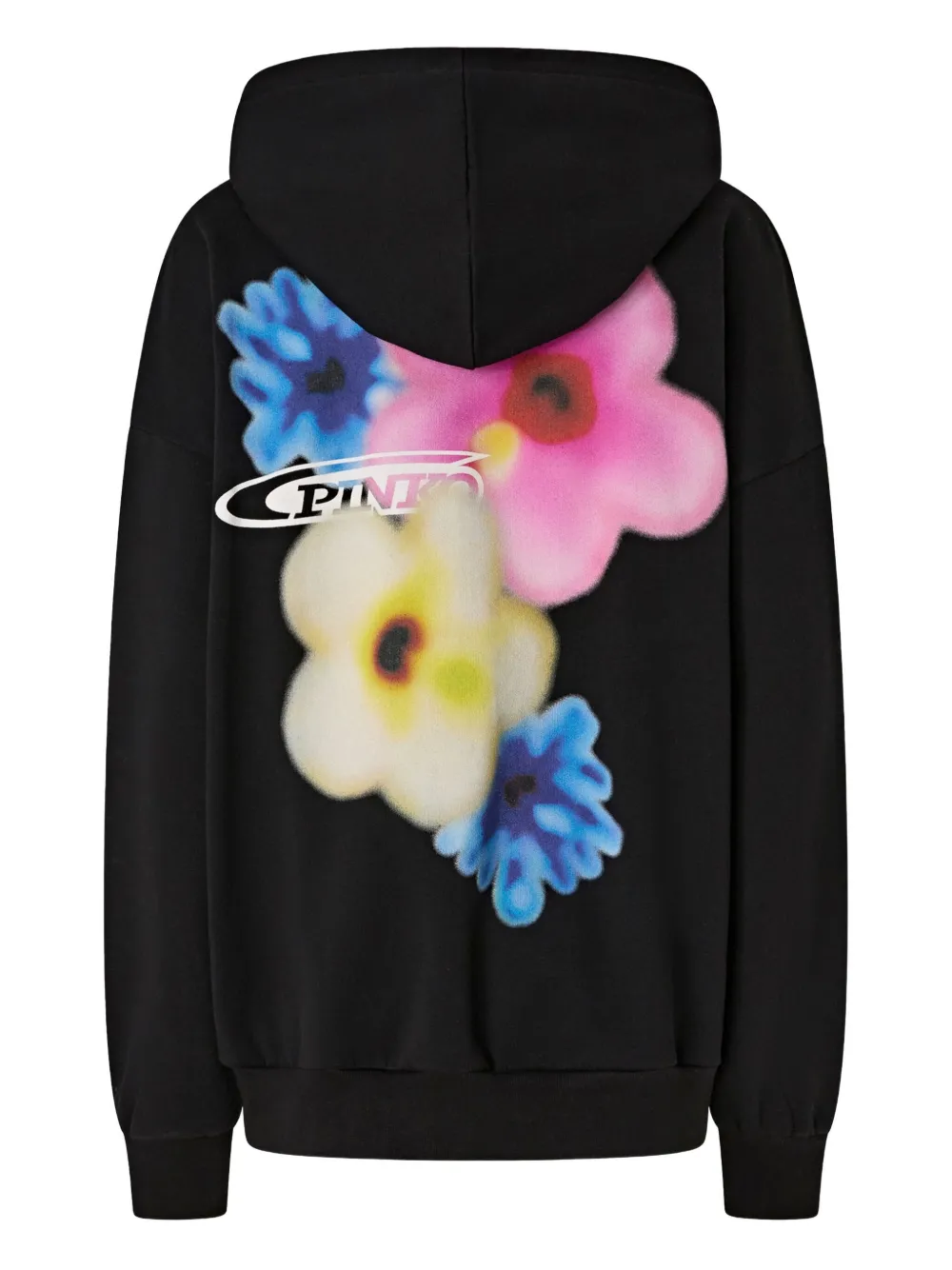 PINKO Top met bloemenprint en rits - Zwart