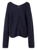 PINKO herringbone-pattern V-neck jumper - Blue