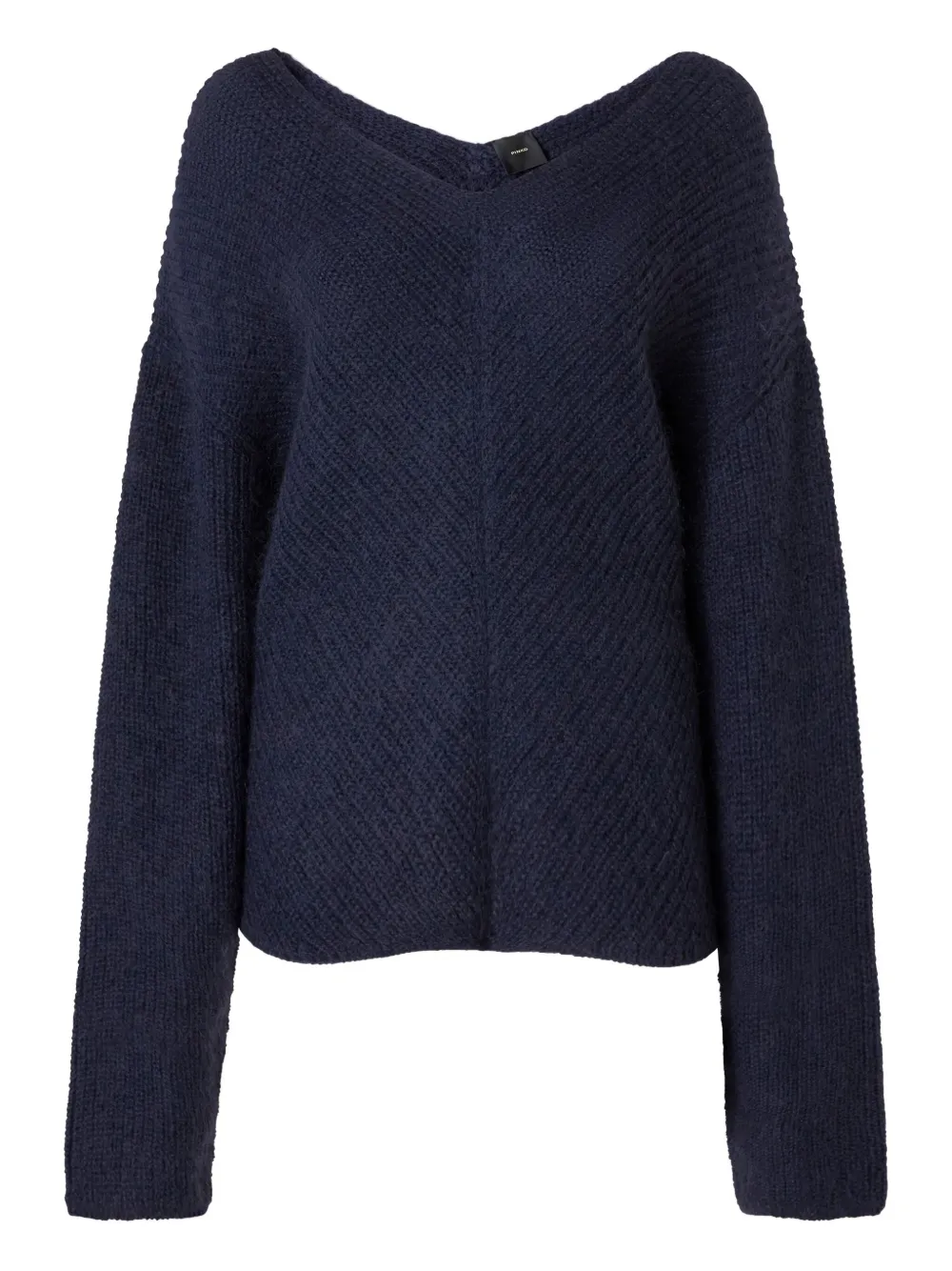 PINKO herringbone-pattern V-neck jumper Blauw