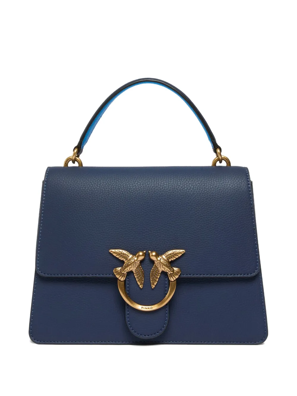 PINKO Love-Birds leather tote bag Blauw