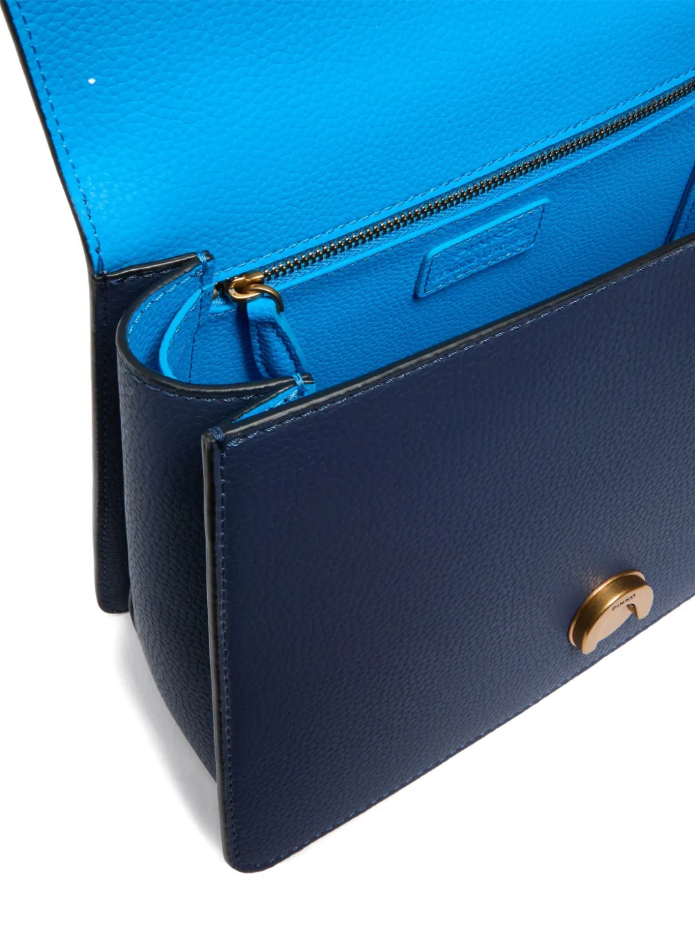 PINKO Love-Birds leather tote bag Blauw