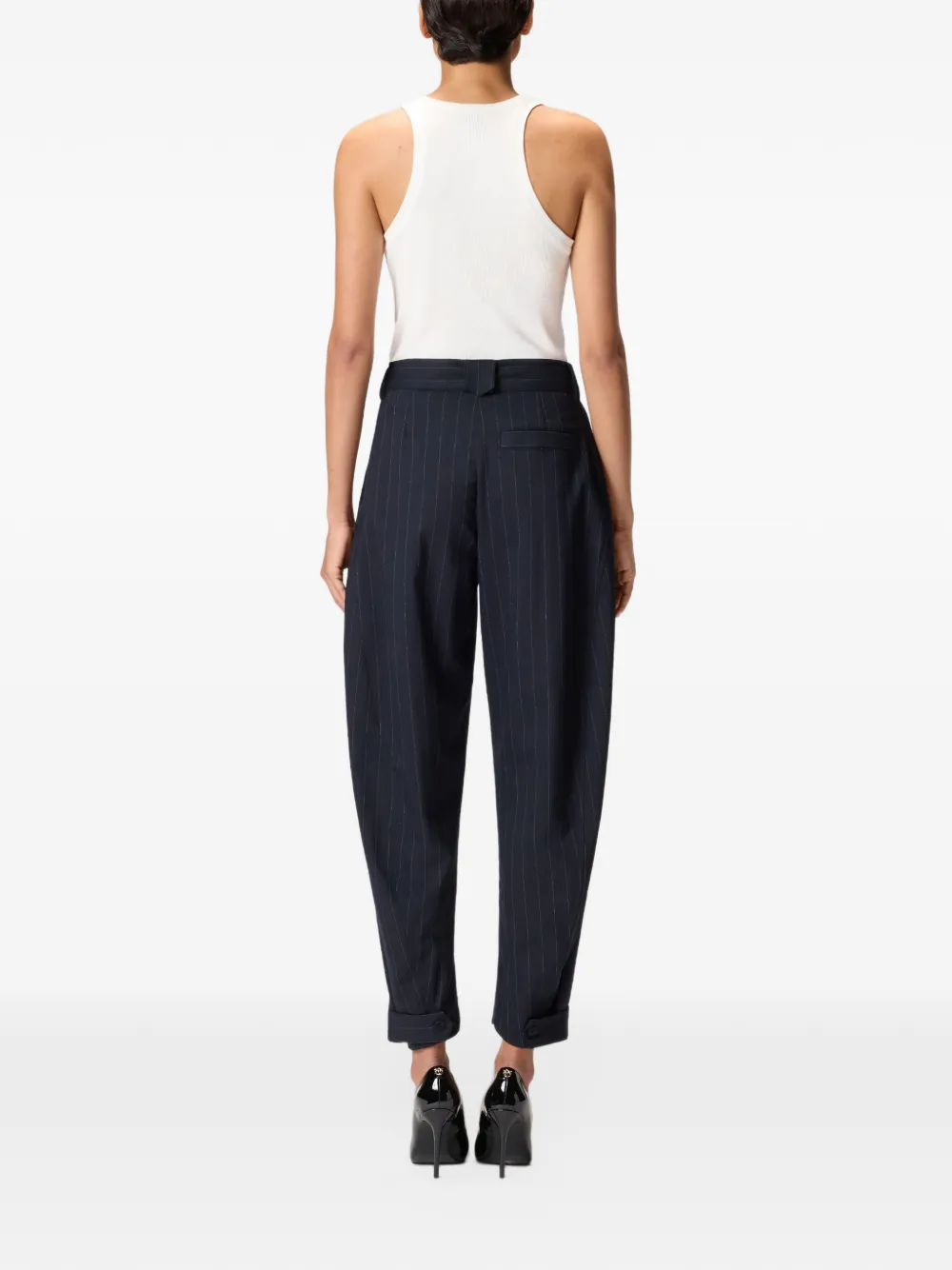 PINKO Broek met krijtstreep Zwart