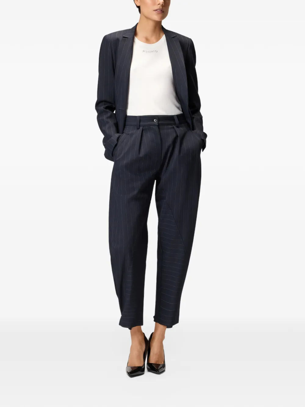 PINKO Broek met krijtstreep Zwart