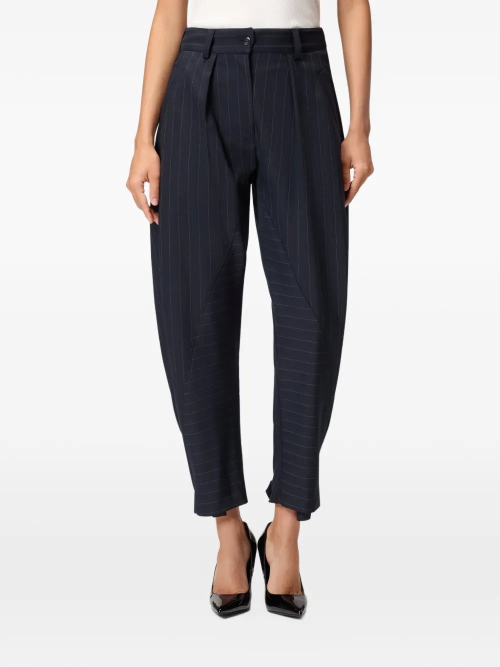 PINKO Broek met krijtstreep Zwart