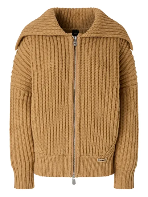 PINKO ribbed zip-up cardigan 