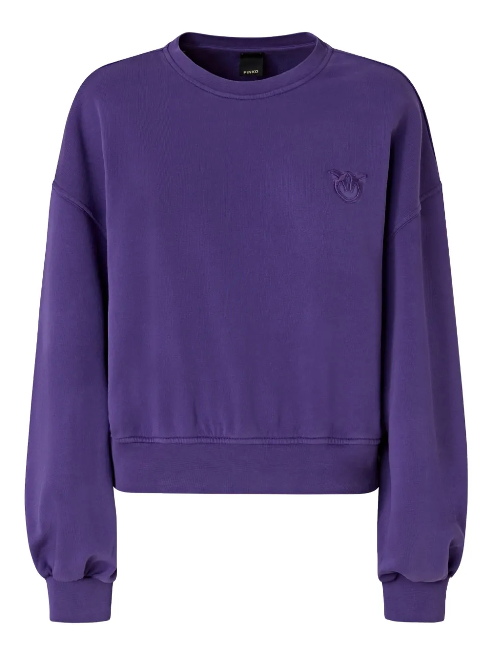 PINKO embroidered-logo cotton sweatshirt Paars