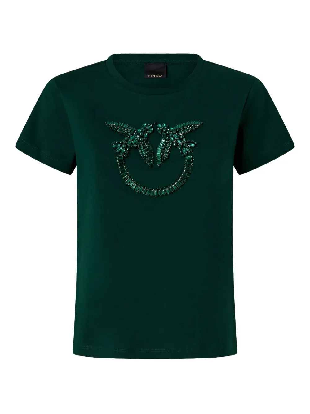 PINKO embellished-logo T-shirt Groen