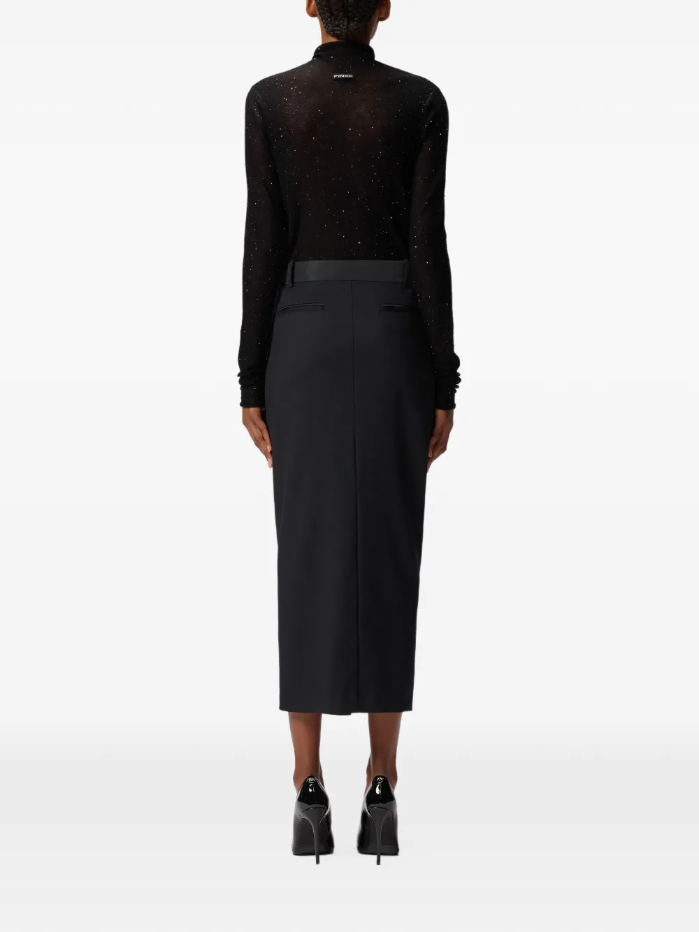 PINKO High waist rok met split Zwart