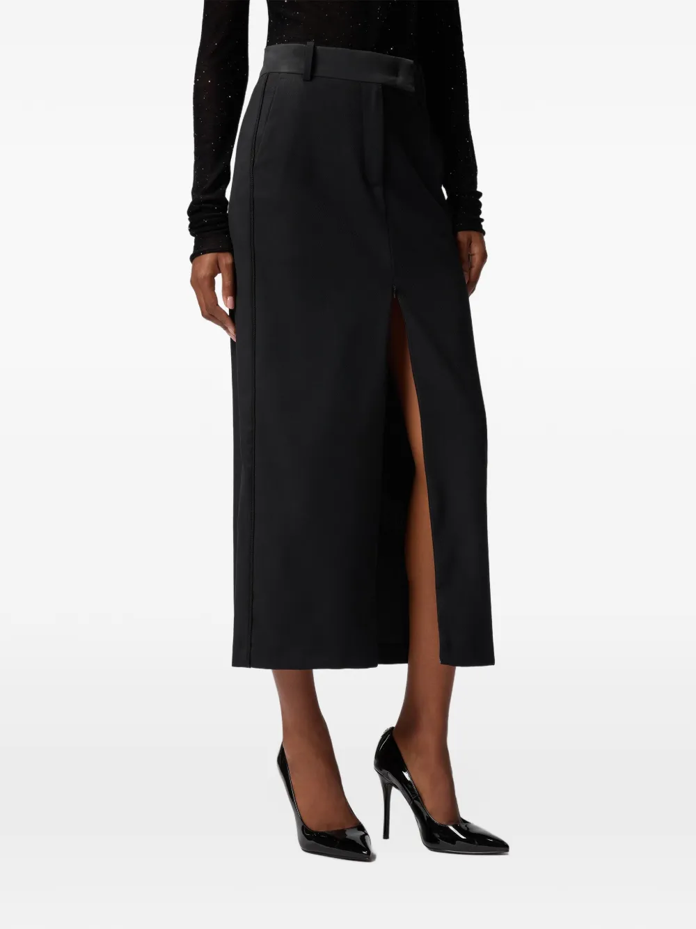 PINKO High waist rok met split Zwart