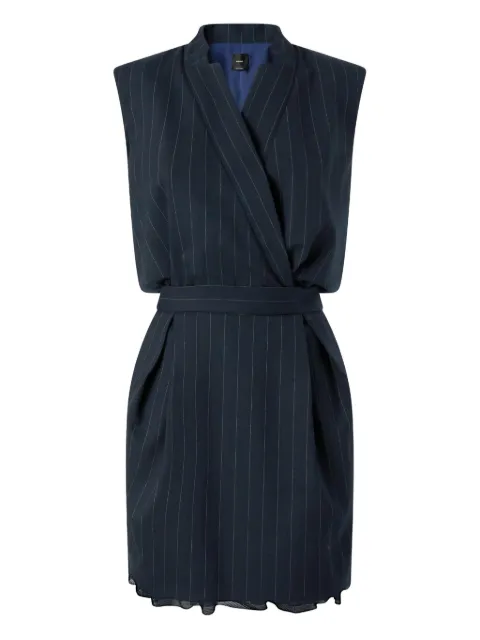 PINKO pinstripe wrap mini dress
