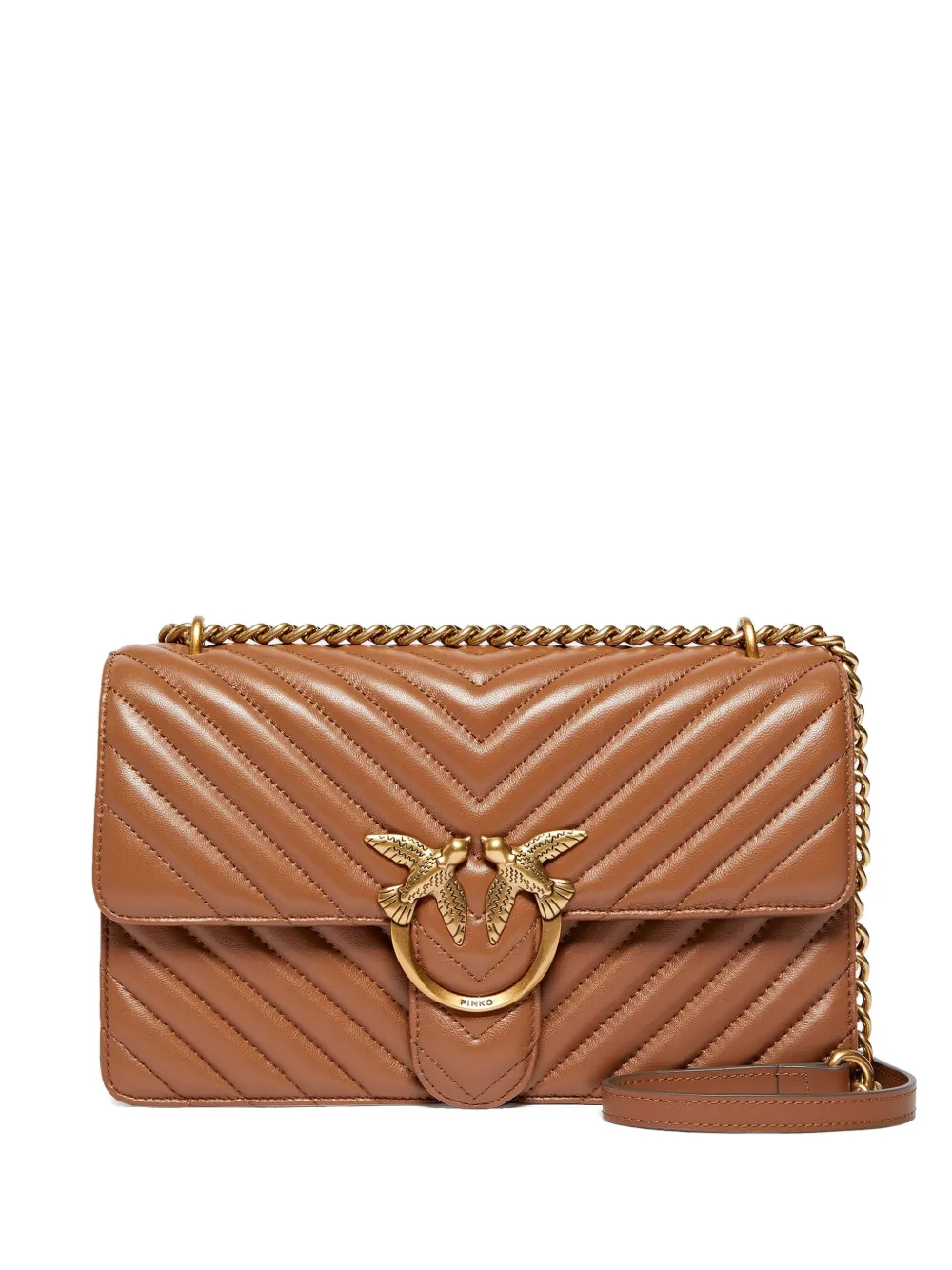 PINKO quilted chevron cross body bag Bruin