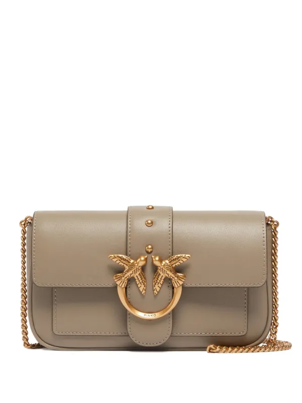 PINKO Leather Mini Bag Neutrals FARFETCH IN