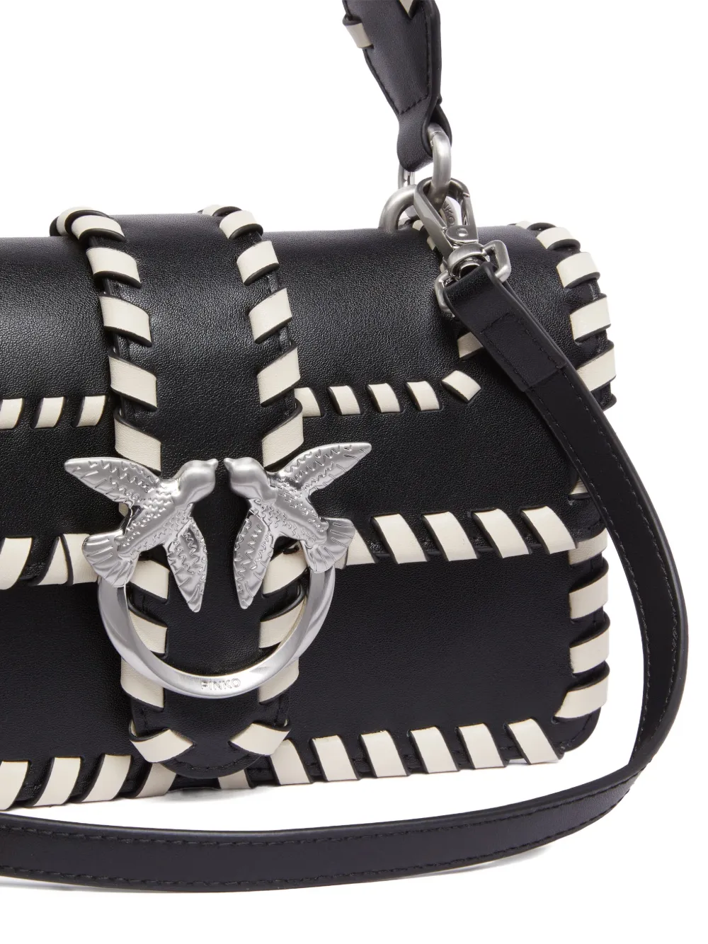PINKO One Love kleine crossbodytas Zwart
