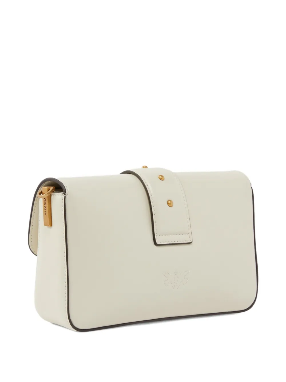 Pinko Mini Love Bag Slouchy Shoulder Bag In Leather With Two Straps In White