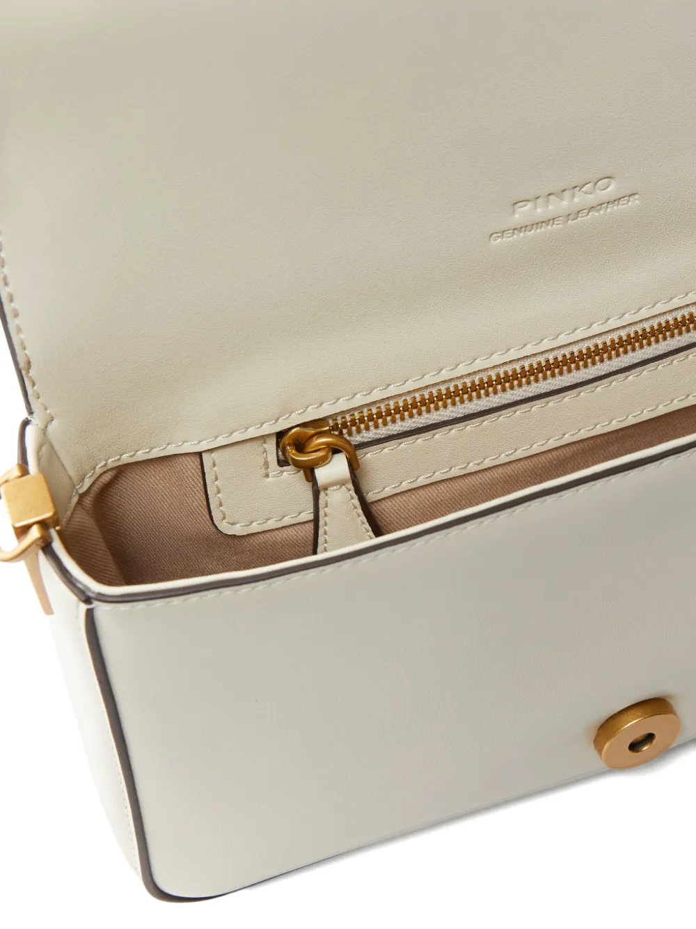 Pinko Mini Love Bag Slouchy Shoulder Bag In Leather With Two Straps In White