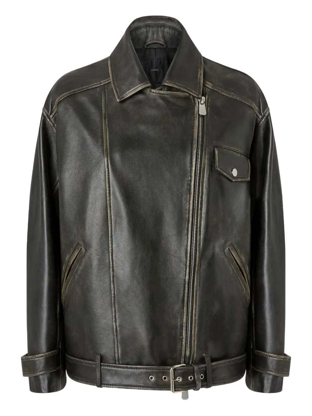 PINKO leather jacket | Black | Image 1