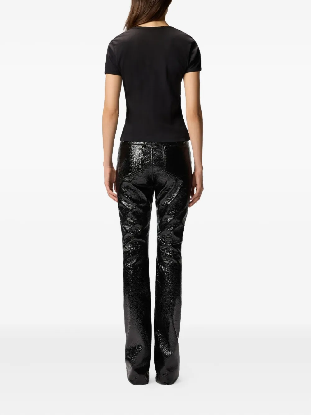 Pinko Short-sleeved T-shirt With Embroidered Logo In Black