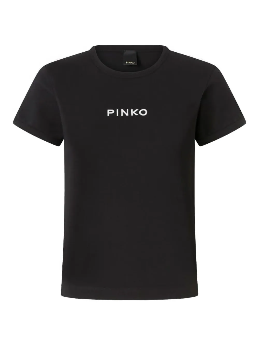 Pinko Short-sleeved T-shirt With Embroidered Logo In Black
