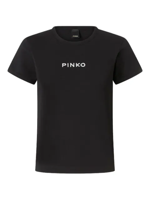 PINKO logo-embroidered cotton T-shirt
