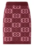 PINKO logo-pattern knit skirt - Red