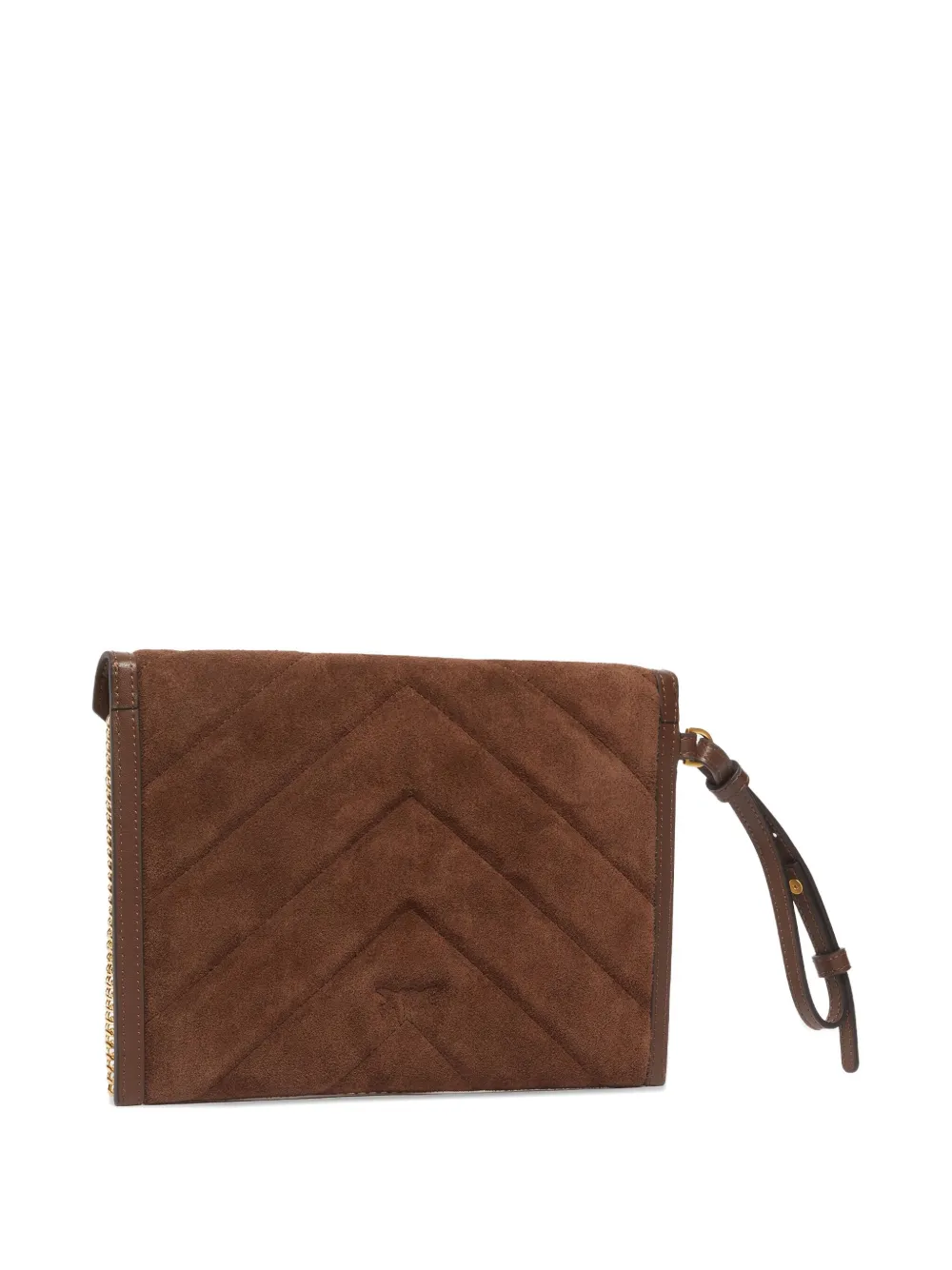 PINKO quilted suede clutch bag Bruin