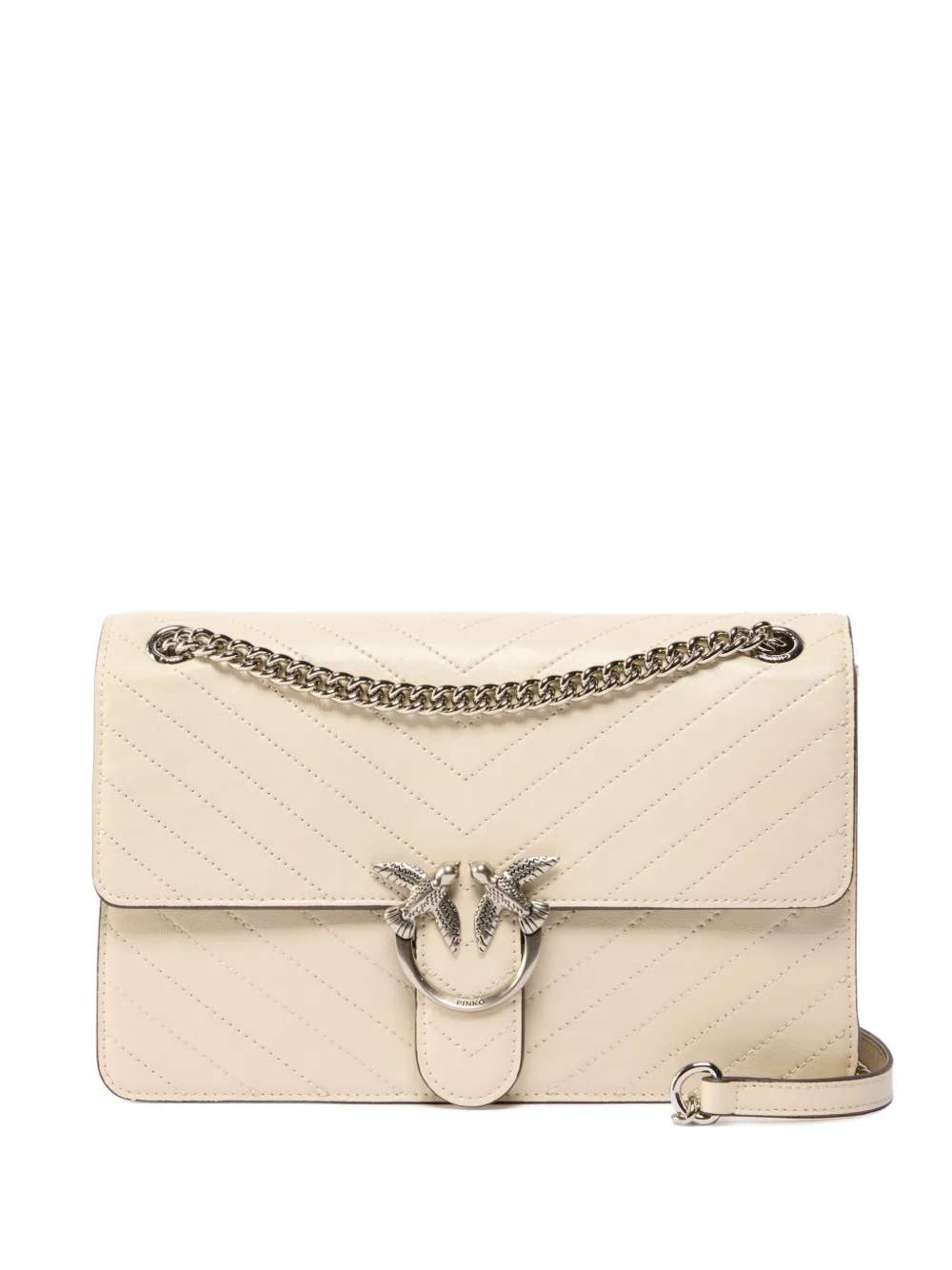 Pinko Chevron Bird Cross Body Bag In White