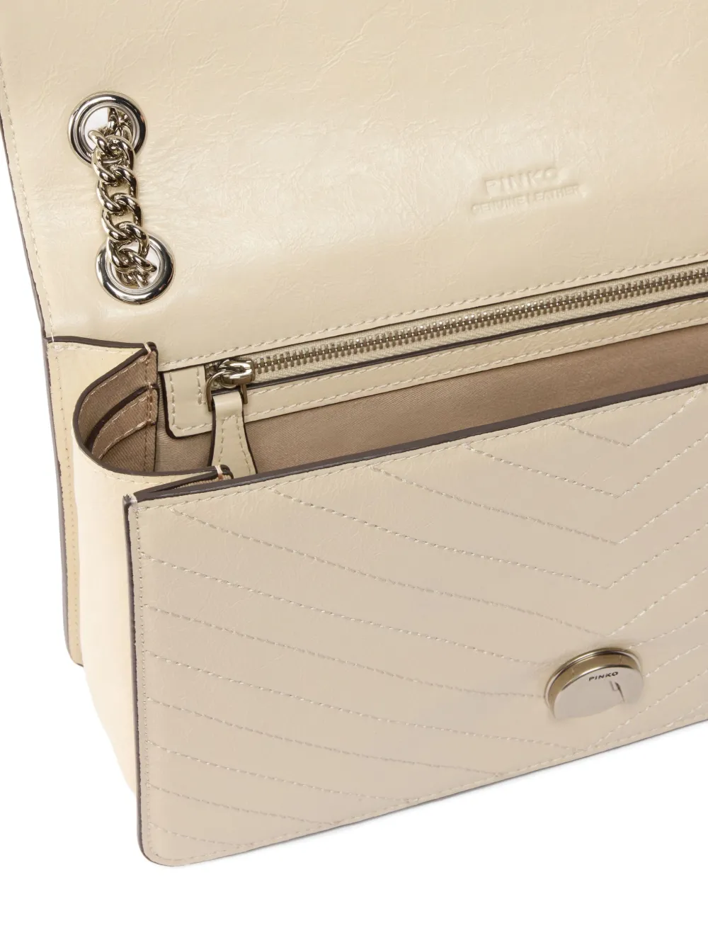 Pinko Chevron Bird Cross Body Bag In White