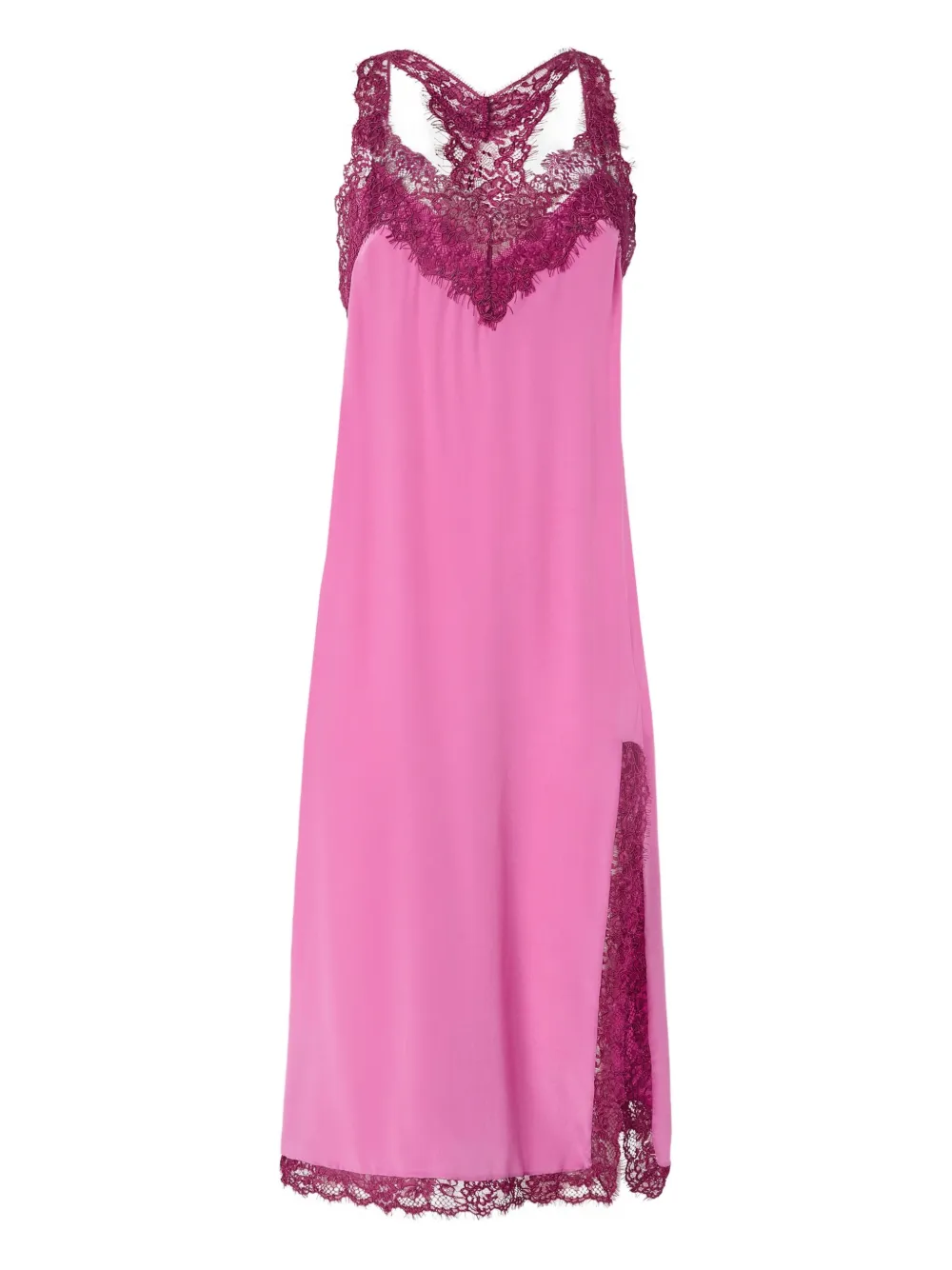 Pinko Silk And Lace Lingerie Dress In Pink