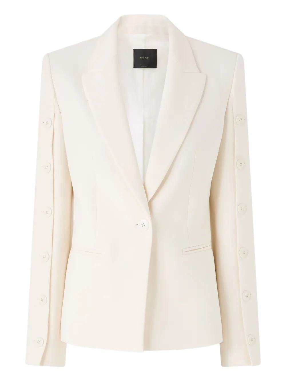 Pinko Tailored Blazer With Button And Back Vent In Neutral