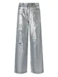 PINKO metallic distressed jeans - Silver