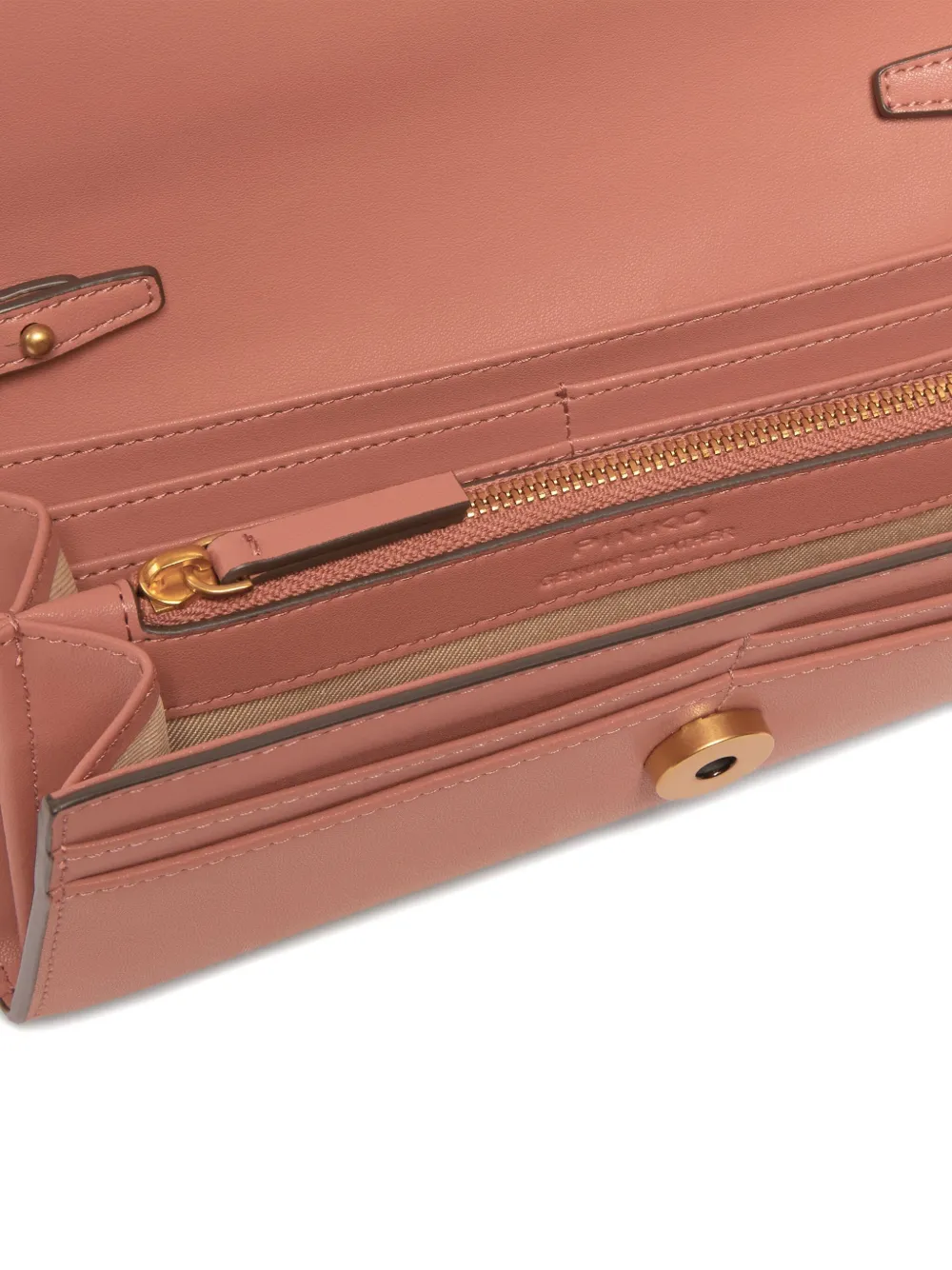 PINKO Leren portemonnee Beige