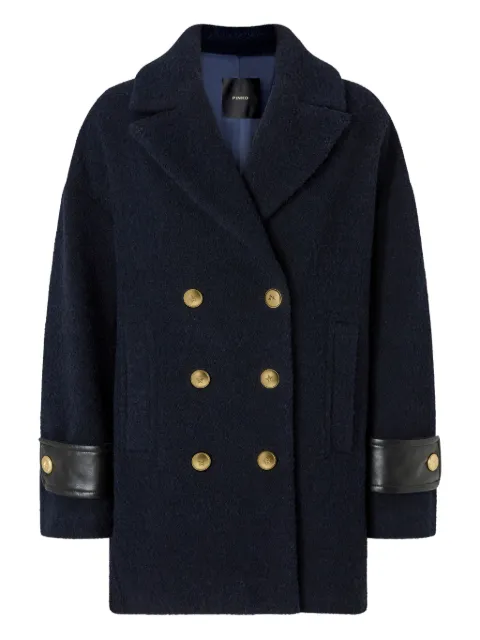 PINKO double-breasted embellished-cuff coat