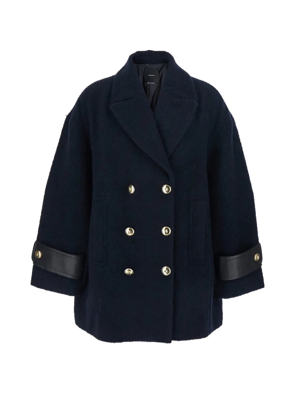 PINKO double-breasted embellished-cuff coat - Blu