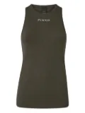 PINKO ribbed logo top - Grey