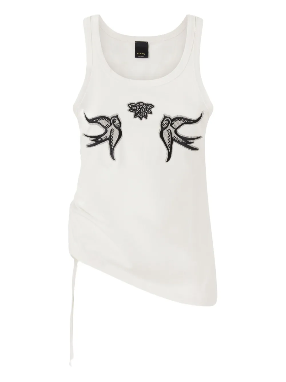 PINKO Crocchetta gathered tank top - Bianco