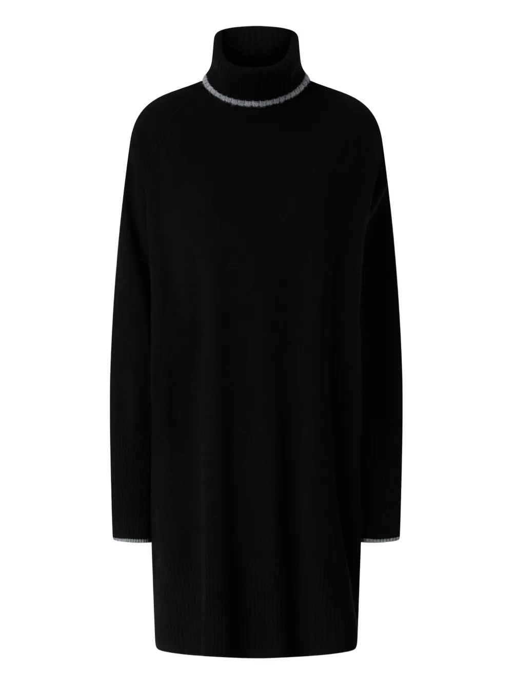 Pinko Short Knit Dress With High Neck In Black