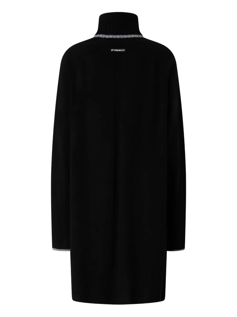 Pinko Short Knit Dress With High Neck In Black