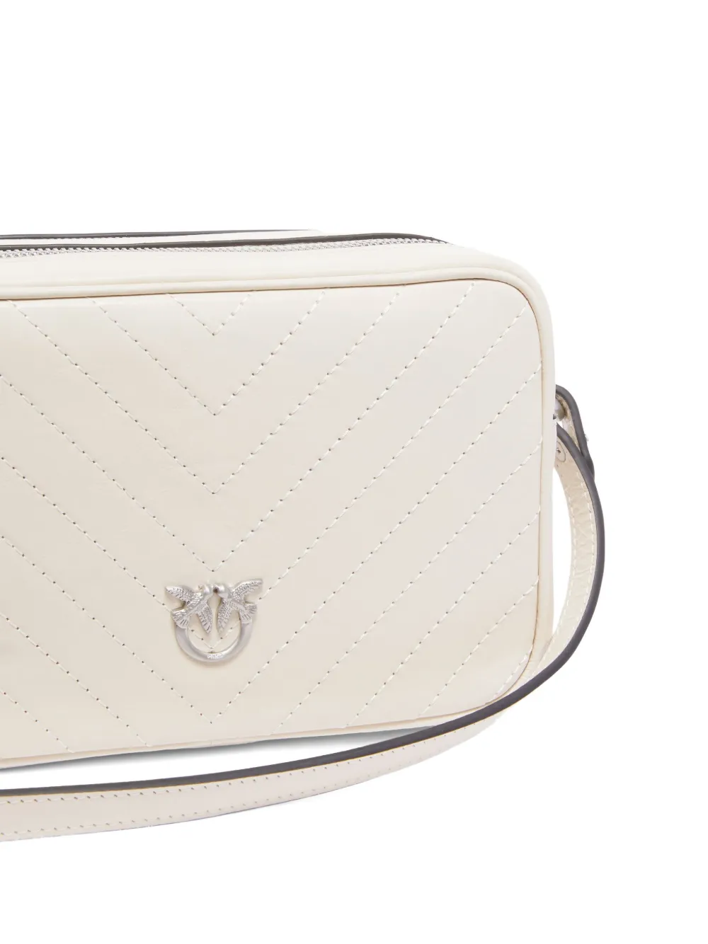 PINKO Gewatteerde crossbodytas met chevron detail Wit