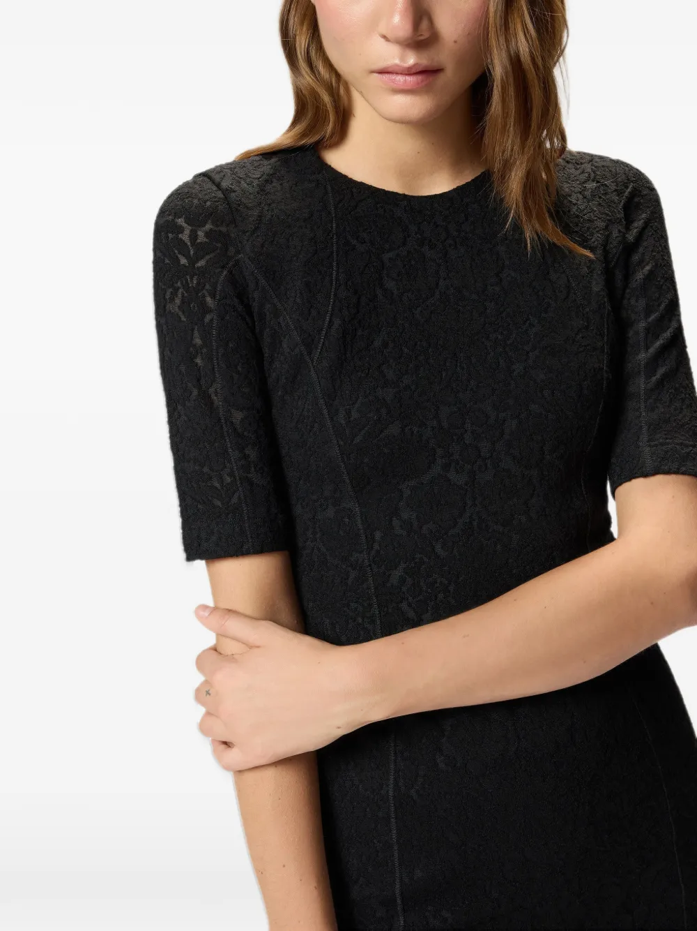 PINKO Arame midi-jurk met ronde hals Zwart