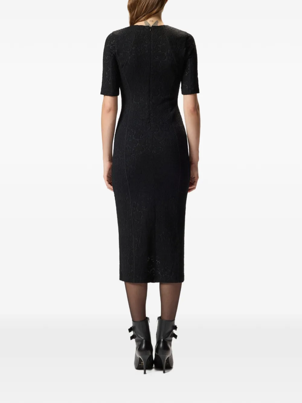 PINKO Arame midi-jurk met ronde hals Zwart