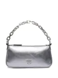 PINKO chain-link metallic leather shoulder bag - Silver