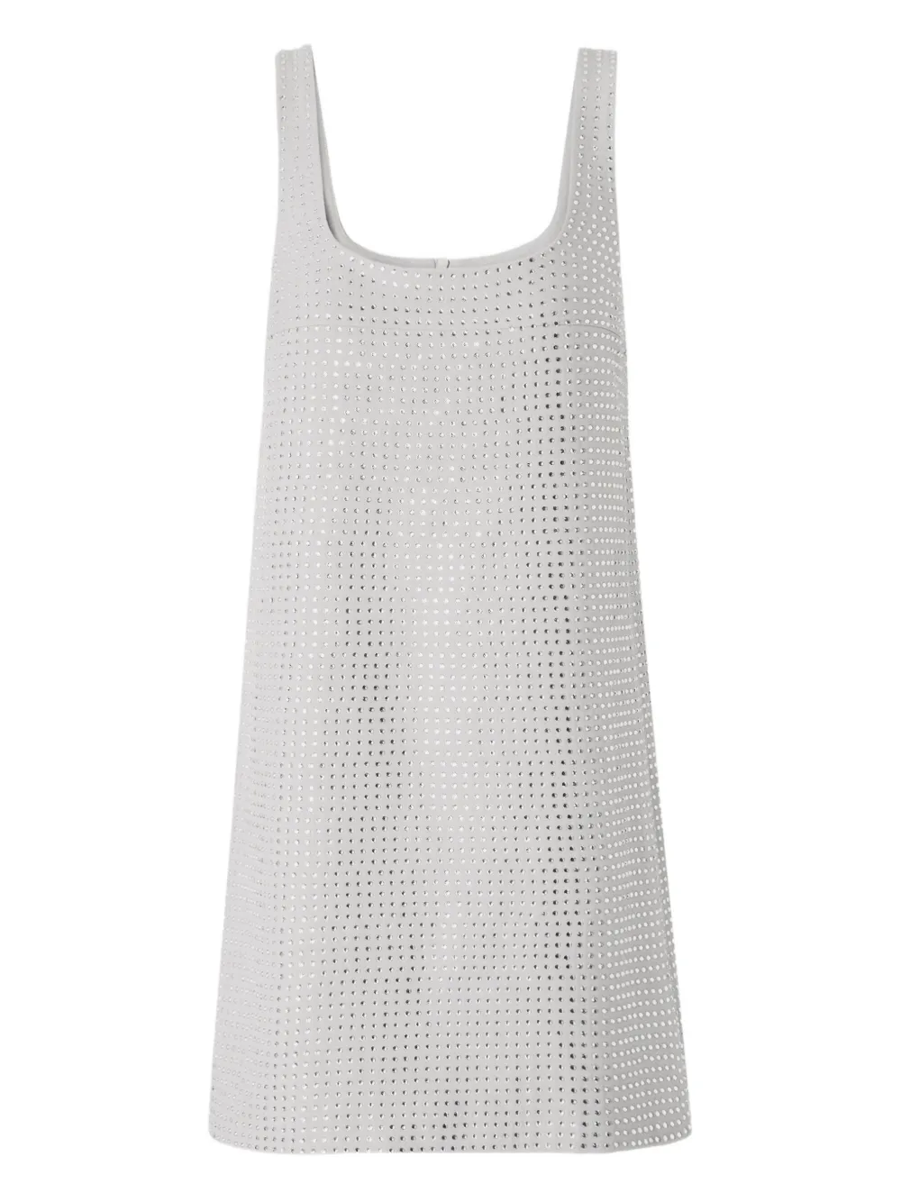 PINKO perforated square neck midi dress - Bianco