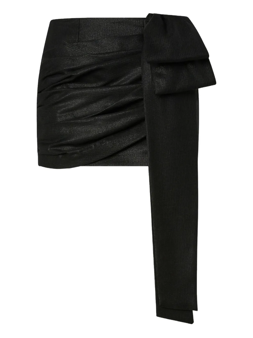 Pinko Bow-detail Draped Mini Skirt In Black