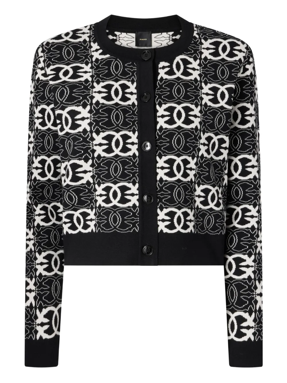 Pinko Cardigan With Love Birds Logo In Black