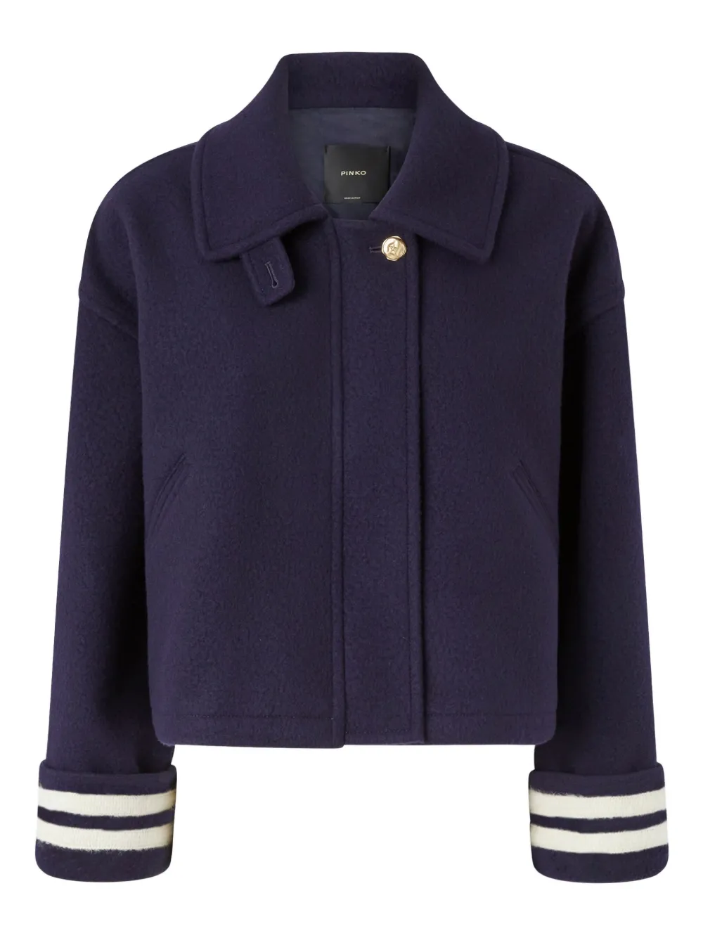 Pinko Long-sleeved Casual Jacket In Blue