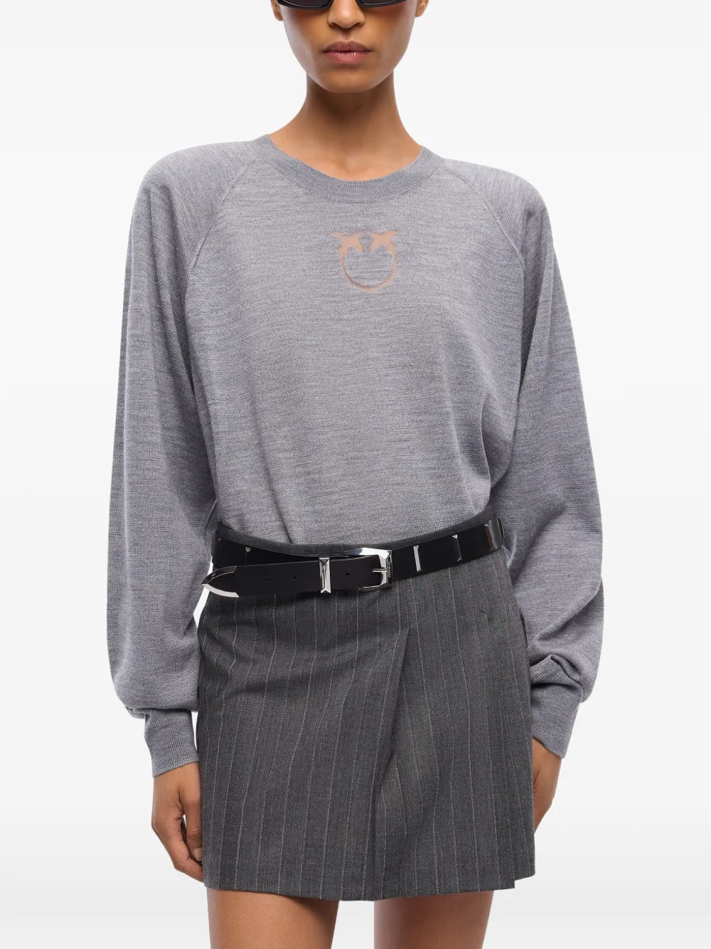PINKO Lanzarote trui met ronde hals Grijs